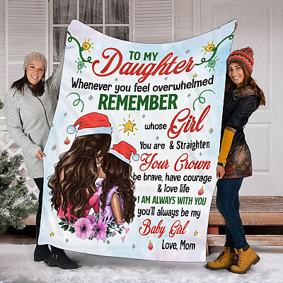 Alternative view of To My Daughter Whenever You Feel Overwhelmed Remember Whose Girl You Are Fleece - Mink Sherpa - Woven Blanket