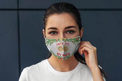 Alternative view of Check Out My Balls Adult Funny Jokes 2020 Washable Reusable Custom - Printed Face Mask