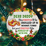 Dear Daddy This Christmas I’ll Be Snuggled Up In Mommy's Tummy Christmas Ornament-Fun New Dad To Be Keepsake