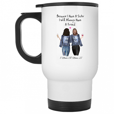 14 oz. White Travel Mug