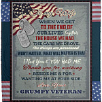 Veteran To My Wife When We Get, White, Cozy Plush Fleece Blanket - 50x60