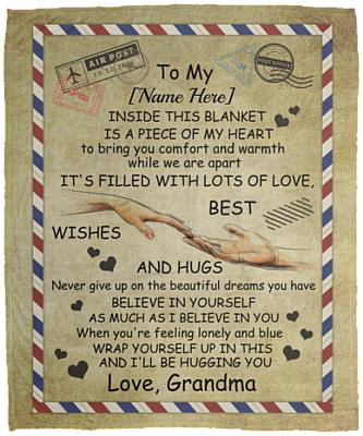 Personalized to My Grandson Inside This Blanket Fleece Blanket - Mink Sherpa Blanket - Woven Blanket, White, Cozy Plush Fleece Blanket - 50x60