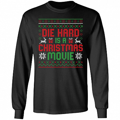Die Hard Is A Christmas, Black, Long Sleeve