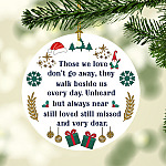 Those We Love Don't Go Away They Walk Beside Us Every Day Dad Mom Loss Memorial Circle Christmas Ornament