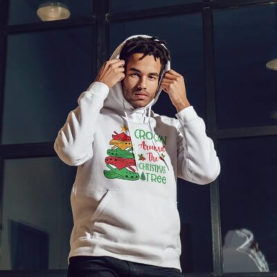 Alternative view of Crocin' Around The Christmas Tree Funny Xmas Rocking Around The Christmas Tree Hoodie - Sweatshirt