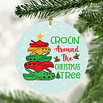 Crocin' Around The Christmas Tree Funny Xmas Rocking Around The Christmas Tree Holiday Circle Ornament