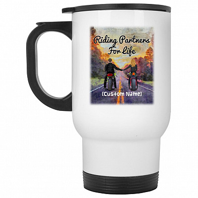 14 oz. White Travel Mug