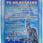 To My Husband I Love You, White, Cozy Plush Fleece Blanket - 50x60