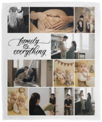 Personalized Photo Family, White, Cozy Plush Fleece Blanket - 50x60