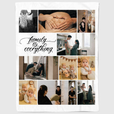 Alternative view of Personalized Photo Family Is Everything Personalized Gifts for Family Fleece Blanket - Mink Blanket