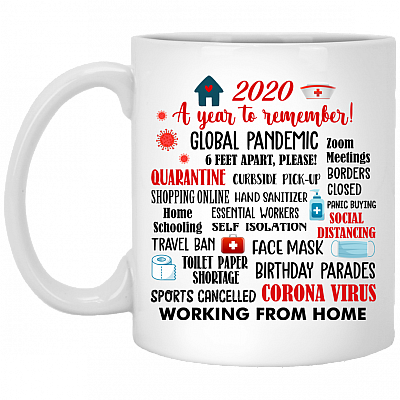 2020 a Year to Remember Quarantine Ceramic Coffee Mug - Beer Stein - Water Bottle - Color Changing Mug, White, 11 oz. White Mug
