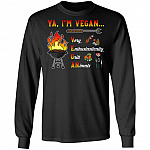 5KT. Ya I'm Vegan (4), Black, Long Sleeve 5KT. Ya I'm Vegan (4), Black, Long Sleeve