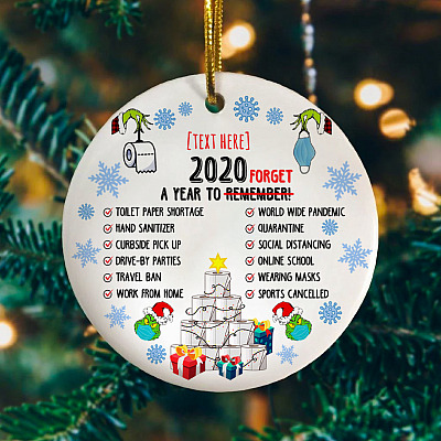 Alternative view of Personalized Christmas 2020 Pandemic A Year To Remember To Forget Ornament – 2020 Quarantine Xmas Keepsake