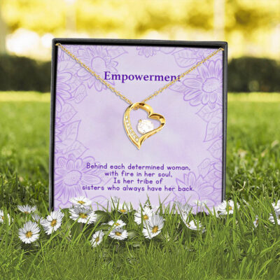 Empowerment Behind Each Determined Woman Is Her Tribe Feminist Forever Love Pendant Necklace