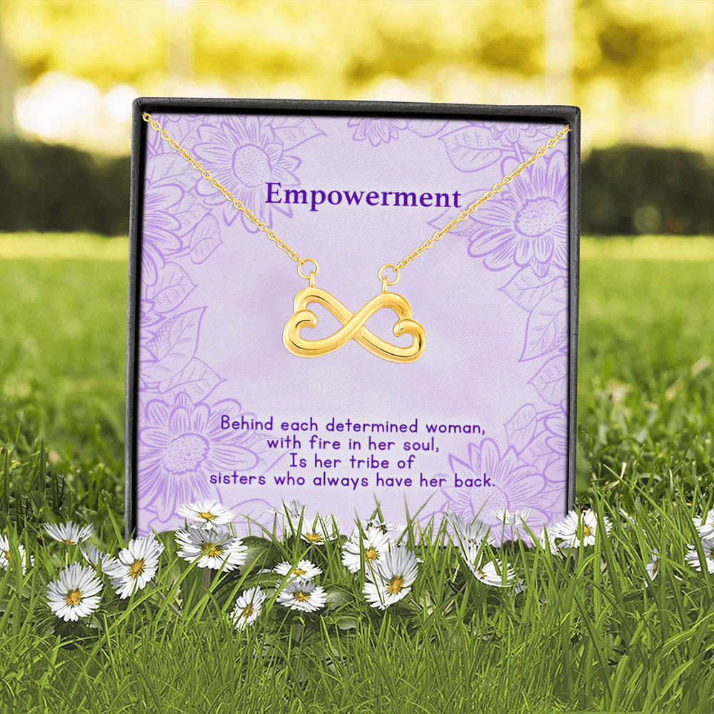 4P. Tribe of sister(3) Infinity Heart Necklace (Gold) 2