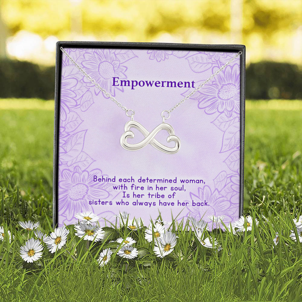 4P. Tribe of sister(3) Infinity Heart Necklace (Silver) 2
