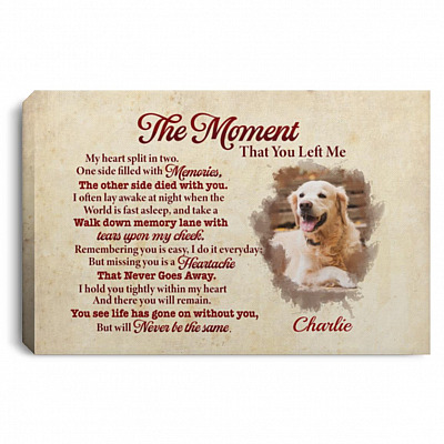 Personalized Photo The Moment Poster, White, 0.75'' Framed Canvas