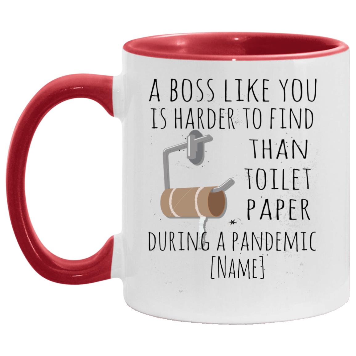 Personalized A Boss Like You, White/Red, 11 oz. Accent Mug