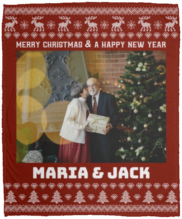 Personalized Custom Photo Christmas Blanket, White, Cozy Plush Fleece Blanket - 50x60 Personalized Custom Photo Christmas Blanket, White, Cozy Plush Fleece Blanket - 50x60