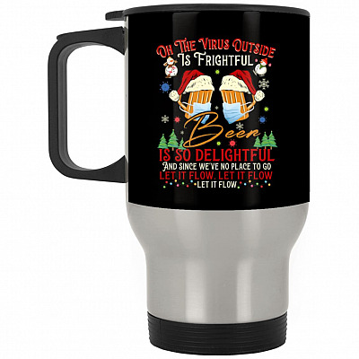 14 oz. Silver Travel Mug