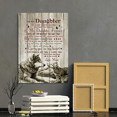 Alternative view of To My Daughter My Little Girl Yesterday I Am Proud Of You And Love You Mom Framed Canvas - Unframed Poster