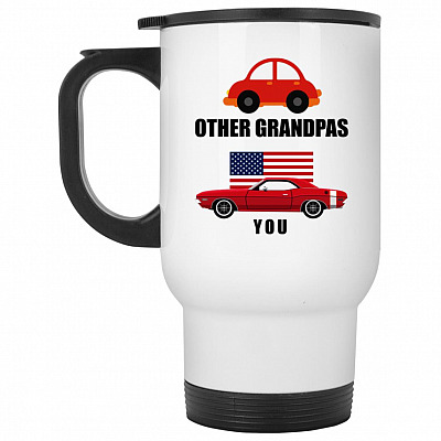 14 oz. White Travel Mug