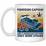 Pontoon Captain Like A Regular Captain, White, 11 oz. White Mug