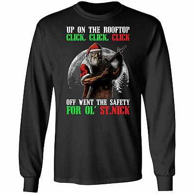 Up On The Rooftop Click Click Click Hoodie, Black, Long Sleeve
