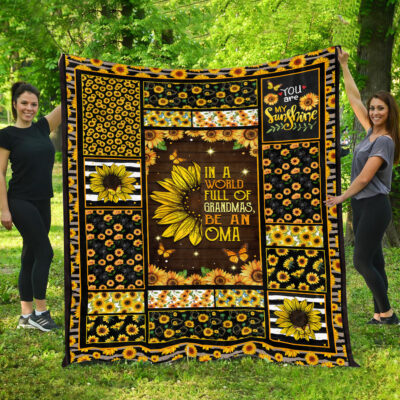 Alternative view of In A World Full Of Grandmas Be An Oma Fleece Blanket - Premium Sherpa Blanket - Woven Blanket