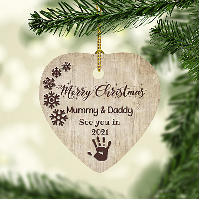 2020 New Baby Christmas Ornament - Mummy Daddy See You In 2021 Holiday Decoration Gift