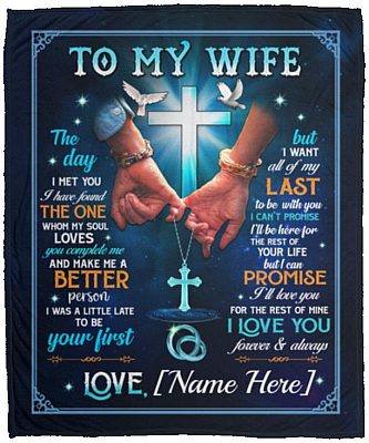 Personalized Husband to My Wife, White, Cozy Plush Fleece Blanket - 50x60