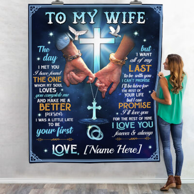 Alternative view of Personalized Husband to My Wife the Day I Met You I Have Found the One Fleece Blanket - Mink Blanket