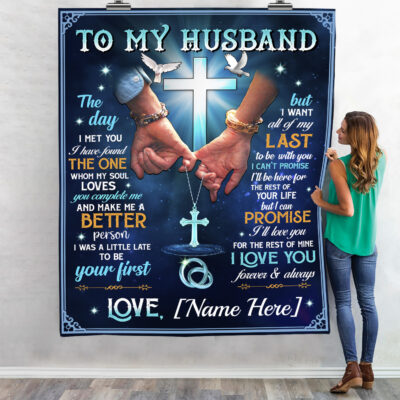 Alternative view of Personalized Wife to My Husband the Day I Met You I Have Found the One Fleece Blanket - Mink Blanket