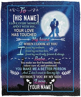 Personalized I Love Every Moment, White, Cozy Plush Fleece Blanket - 50x60