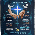 To My Husband Blanket, White, Cozy Plush Fleece Blanket - 50x60 To My Husband Blanket, White, Cozy Plush Fleece Blanket - 50x60