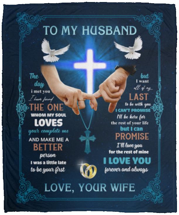 To My Husband Blanket, White, Cozy Plush Fleece Blanket - 50x60 To My Husband Blanket, White, Cozy Plush Fleece Blanket - 50x60