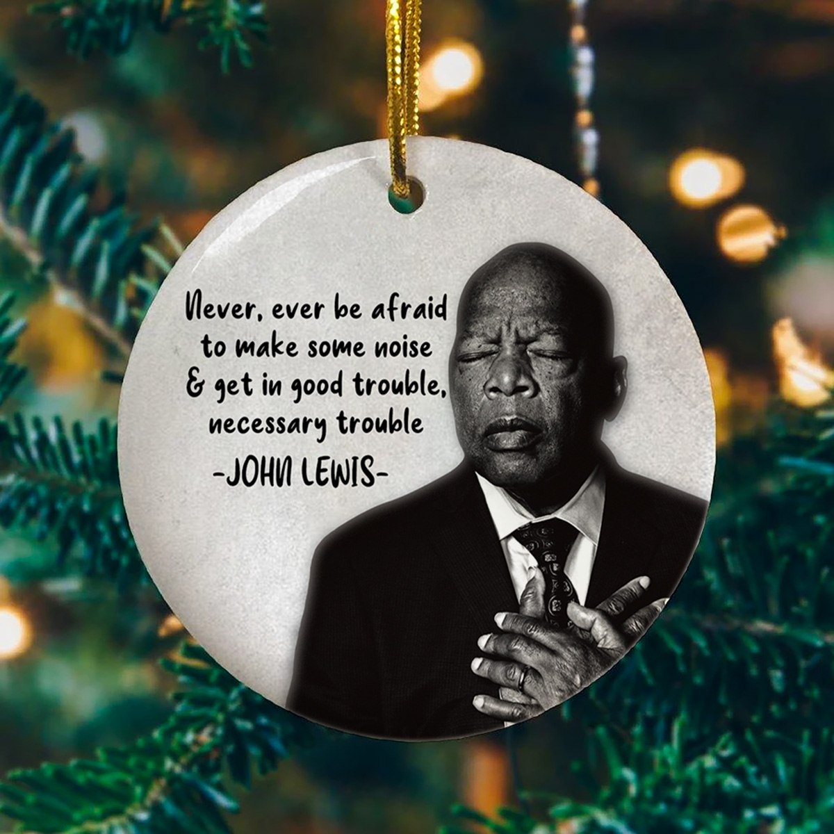 12VT. Never Ever Be Afraid ornament mockup