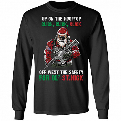 Santa Claus Up Hoodie, Black, Long Sleeve