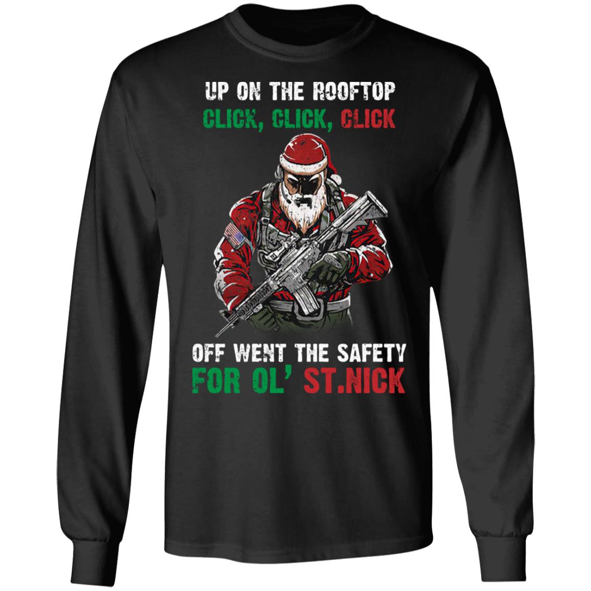 Santa Claus Up Hoodie, Black, Long Sleeve