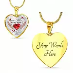 I'm Not A Widow I'm A Wife To A Husband Cardinal Bird Wings Heart Necklace - In Memory Of Husband Necklace - Heart Luxury Necklace (Gold Plated)