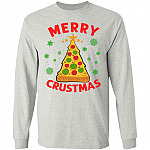 Merry Crustmas Crust Pizza Lover Hoodie, Ash, Long Sleeve Merry Crustmas Crust Pizza Lover Hoodie, Ash, Long Sleeve