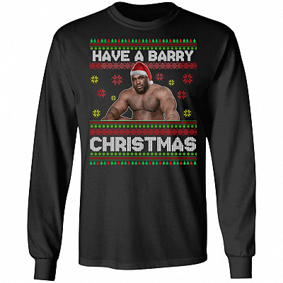 Have A Barry Christmas Funny, Black, Long Sleeve