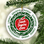 Teacher Christmas Ornament 2020 - Teach Love Inspire Christmas Holiday Decoration Gift