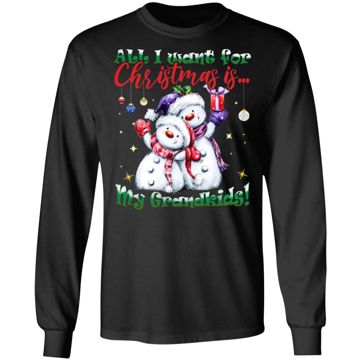 All I Want For Christmas Is My Grandkids, Black, Long Sleeve