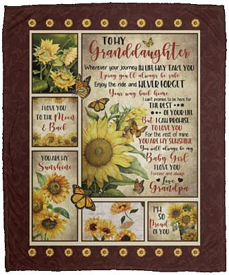 Personalized Grandpa to My Granddaughter Blanket, White, Cozy Plush Fleece Blanket - 50x60