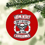 Bikers Don't Go Grey We Turn Chrome Circle Christmas Ornament - Funny Biker Christmas Ornament