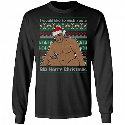 I Would Like To Wish You A Big Hoodie, Black, Long Sleeve