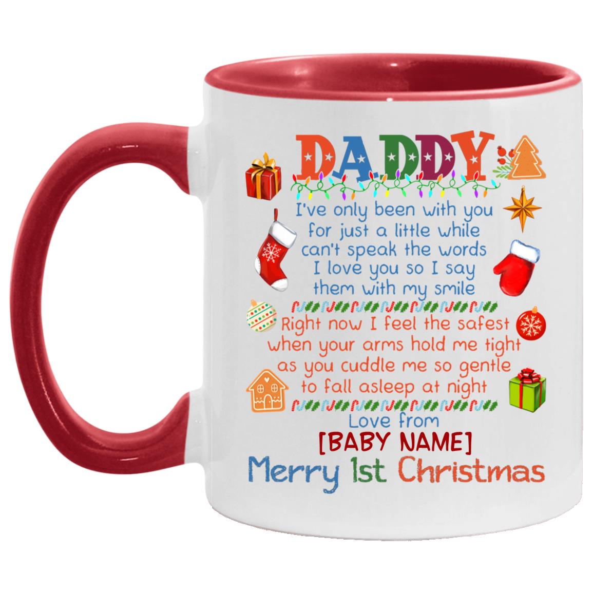 AM11OZ Accent Mug, White/Red, 11 oz. Accent Mug