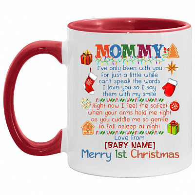 AM11OZ Accent Mug, White/Red, 11 oz. Accent Mug