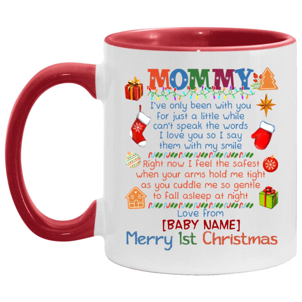 AM11OZ Accent Mug, White/Red, 11 oz. Accent Mug